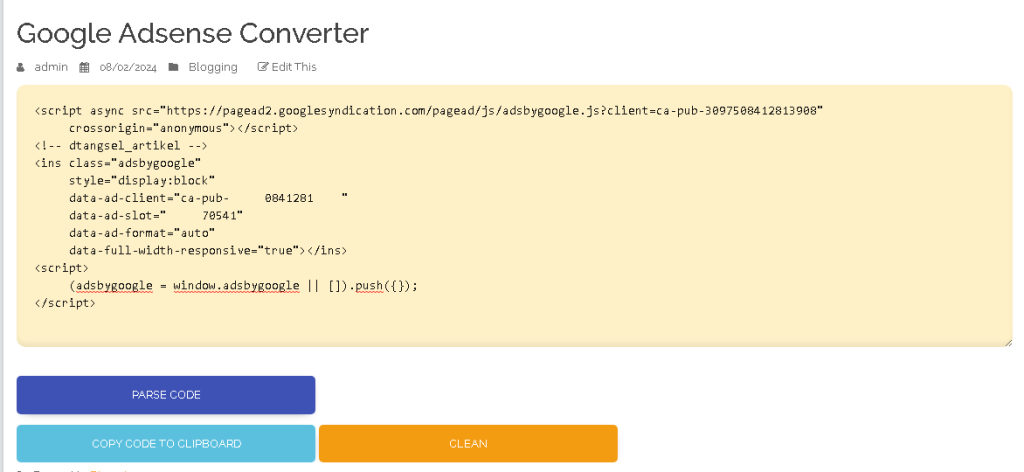 Google Adsense Converter